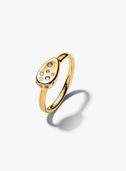 Anello Sigillo Piccolo con Pietre Luminose Pandora 164672C01