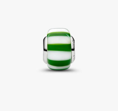 Charm Mini Vetro di Murano Caramella Verde con Finitura in Platino Pandora 735071C02