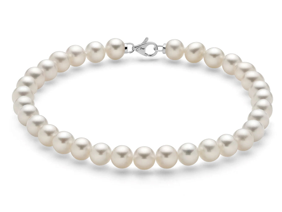 Bracciale di Perle Oriente 8-8,5mm con Chiusura in Oro Bianco Miluna PBR1680V