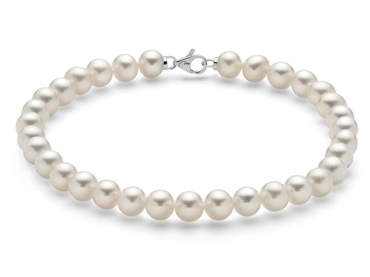 Bracciale di Perle Oriente 8-8,5mm con Chiusura in Oro Bianco Miluna PBR1680V