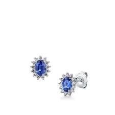 Orecchini con Zaffiro e Diamante in Oro Bianco Mirco Visconti LF459/B10Z