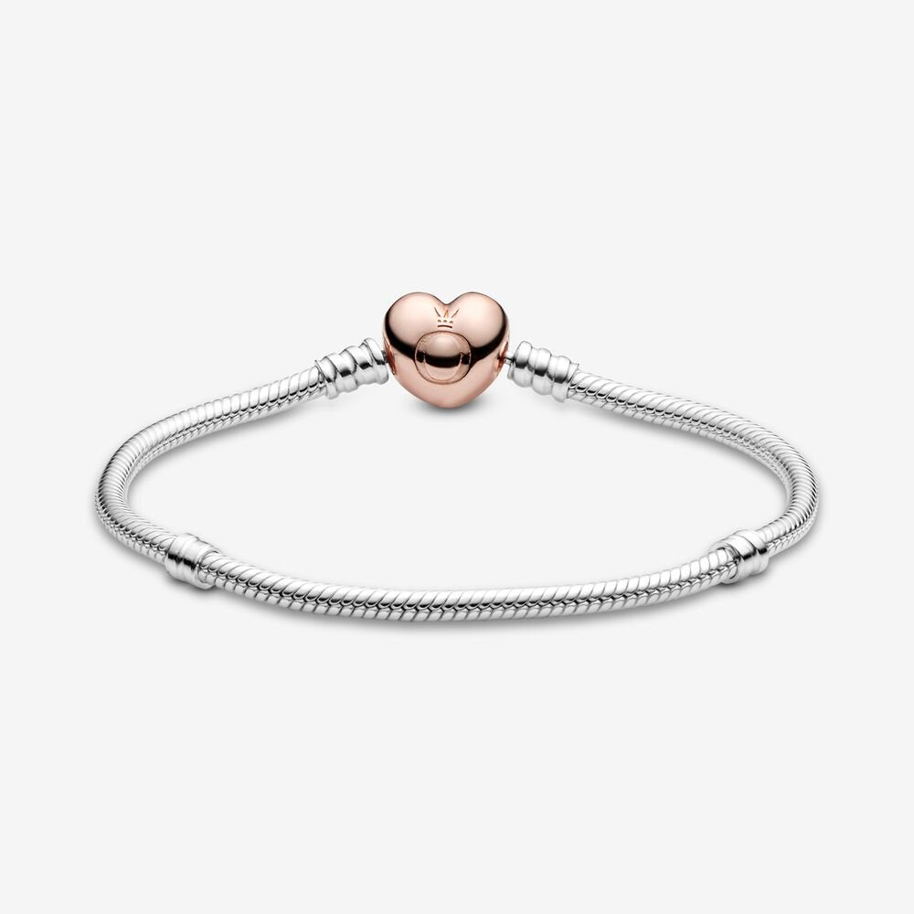 Bracciale Pandora Moments Con Maglia Snake e Chiusura A Cuore Pandora 580719