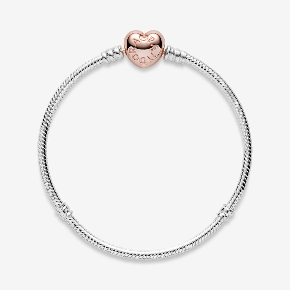 Pandora Moments Bracelet With Snake Link and Heart Clasp Pandora 580719