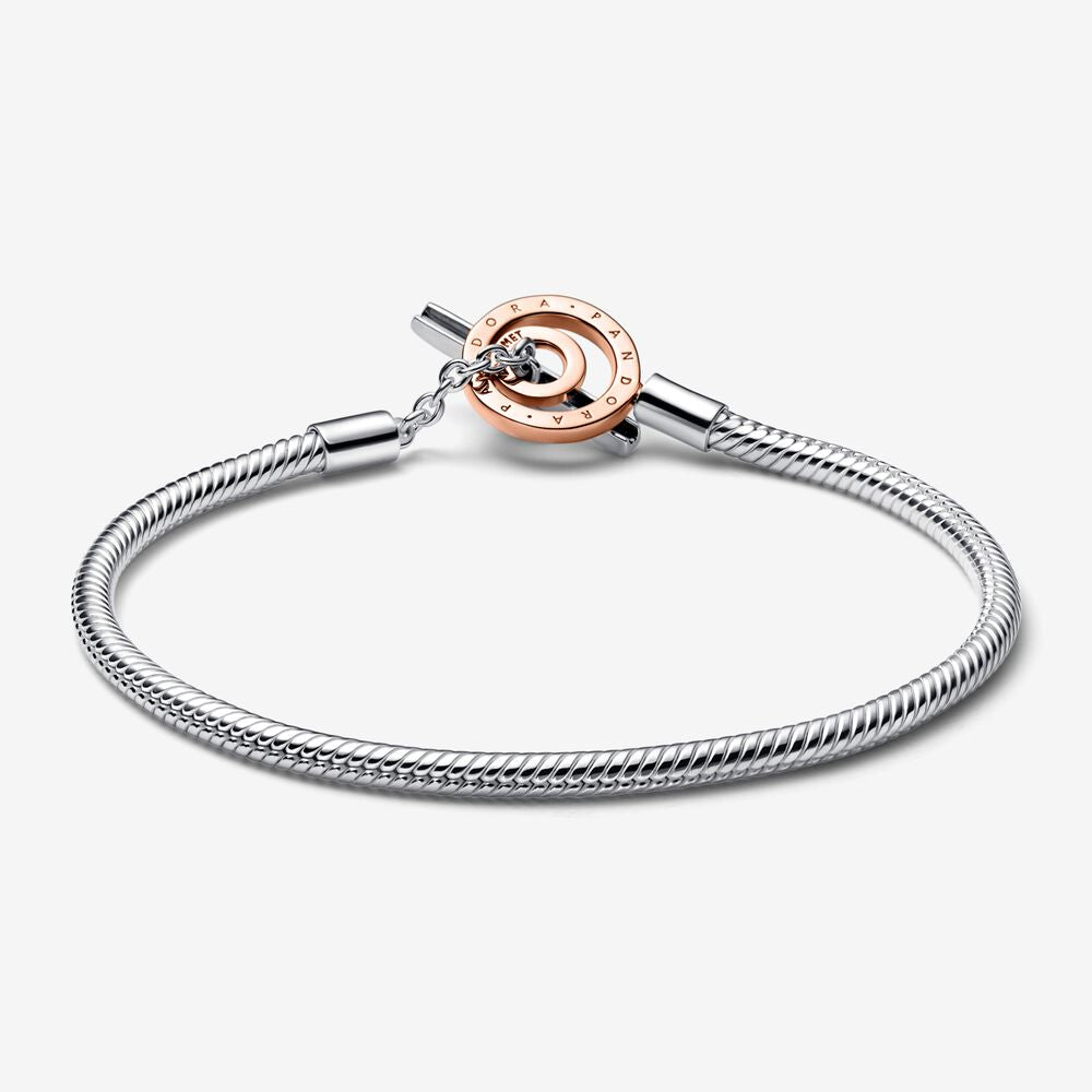 Bracelet with T Clasp and Pandora Circles 582309C00