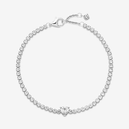 Tennis Bracelet with Heart in relief Pandora 590041C01