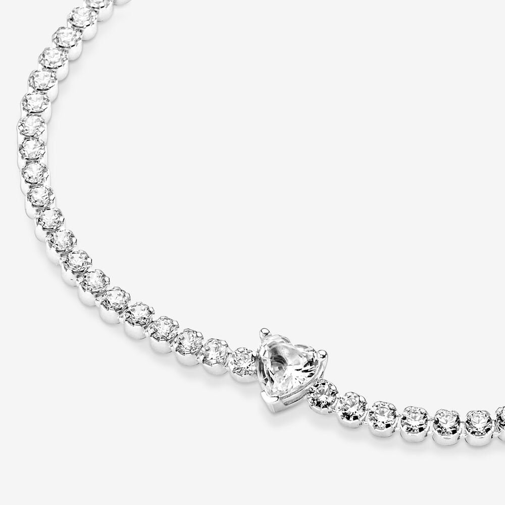 Tennis Bracelet with Heart in relief Pandora 590041C01