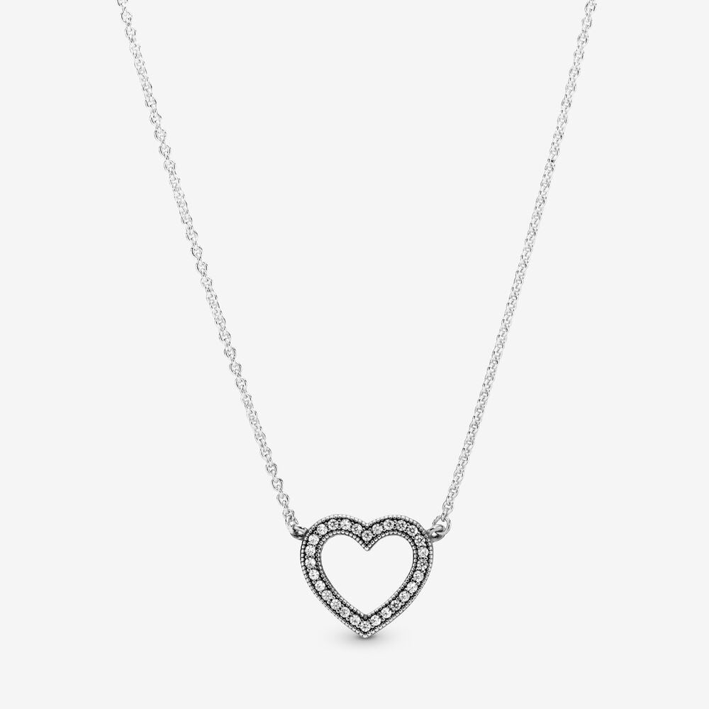 Pandora Sparkling Heart Necklace 590534CZ-45