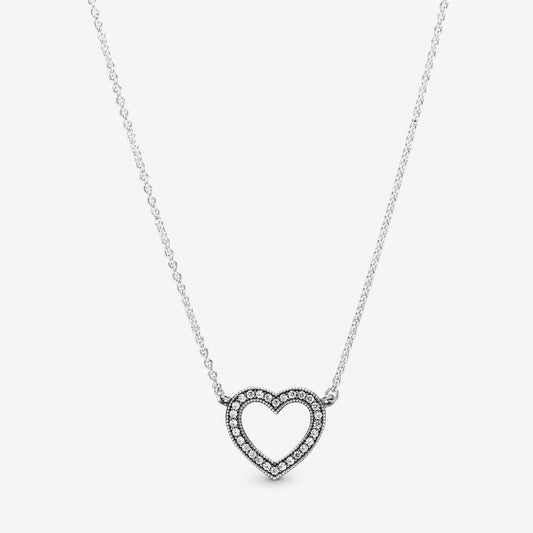 Pandora Sparkling Heart Necklace 590534CZ-45