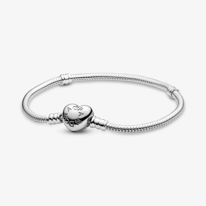 Bracelet With Snake Link and Heart Clasp Pandora 590719