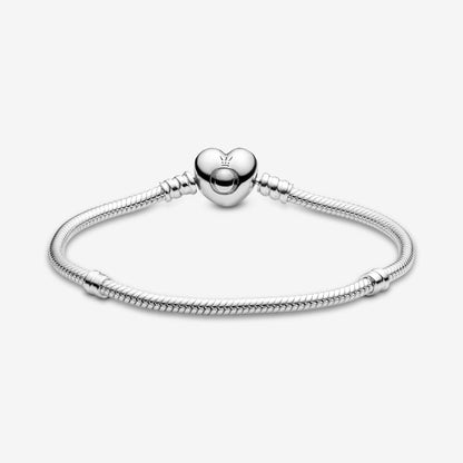 Bracelet With Snake Link and Heart Clasp Pandora 590719