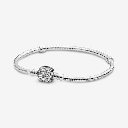 Bracelet With Snake Link and Sparkling Pave' Closure Pandora 590723cz