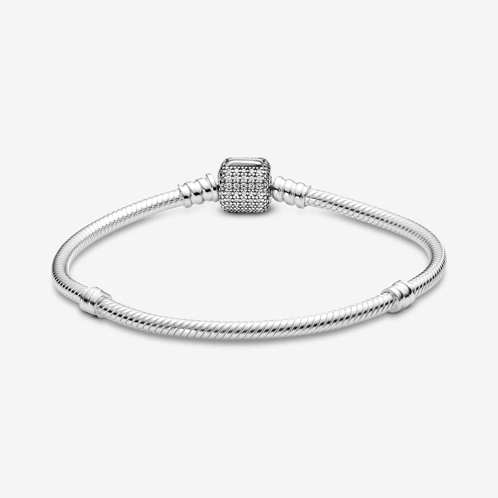 Bracelet With Snake Link and Sparkling Pave' Closure Pandora 590723cz