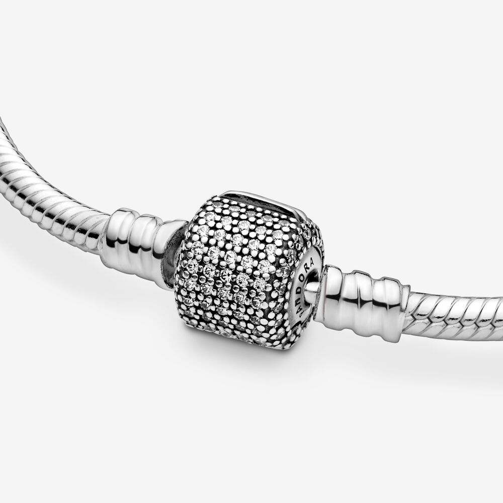 Bracelet With Snake Link and Sparkling Pave' Closure Pandora 590723cz