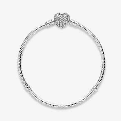 Bracciale Con Maglia Snake  e Chiusura A Cuore Scintillante Pandora 590727CZ