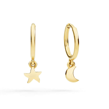 Orecchini Hoop Stellina e Luna Oro Giallo Dodo DOC5032-UNIVE-0009G