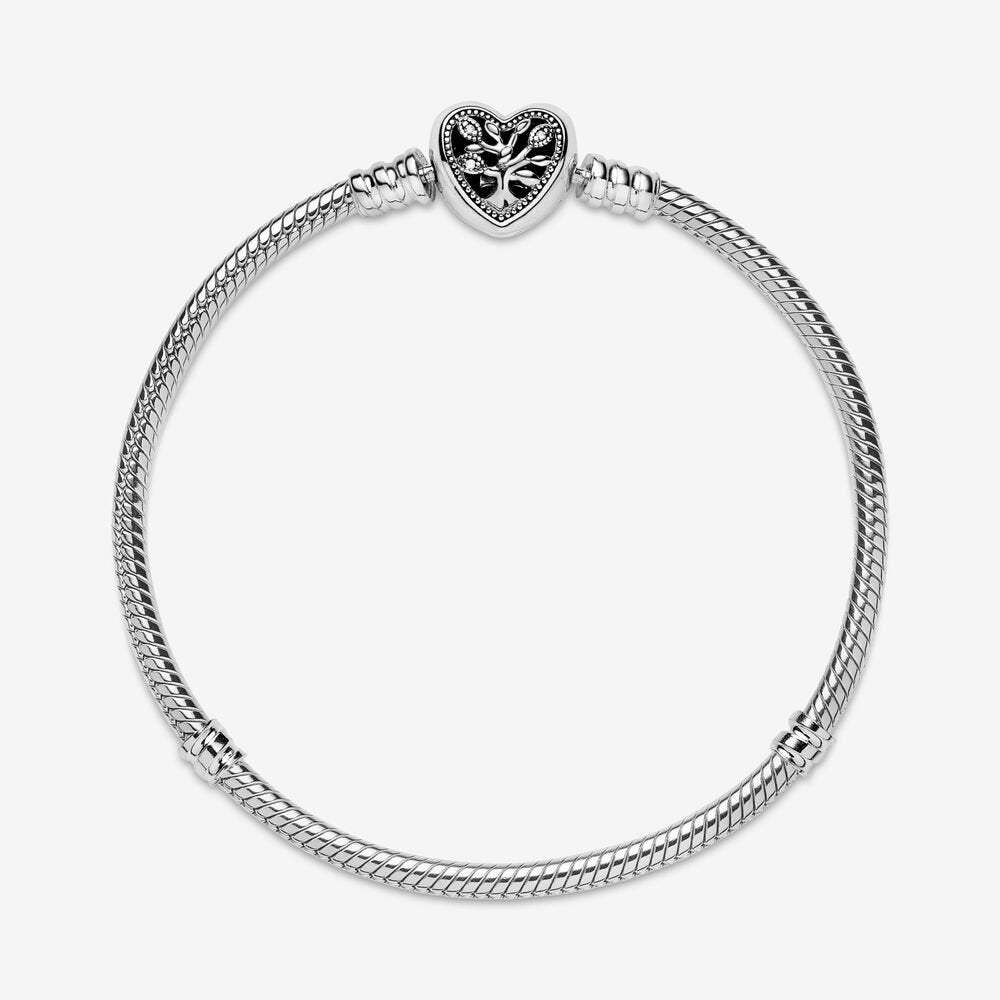 Bracciale Con Maglia Snake Chiusura A Cuore Albero Della Famiglia Pandora Moments 598827C01