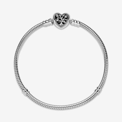 Bracciale Con Maglia Snake Chiusura A Cuore Albero Della Famiglia Pandora Moments 598827C01