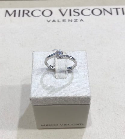 Anello Solitario con Diamante in Oro Bianco Mirco Visconti LF421/50