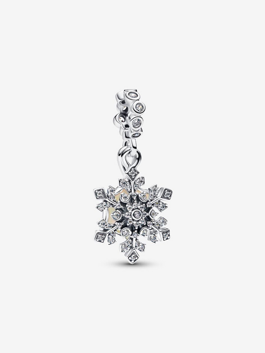 Charm pendente doppio Fiocco di neve opalescente Argento Sterling 925 Pandora 794142C01