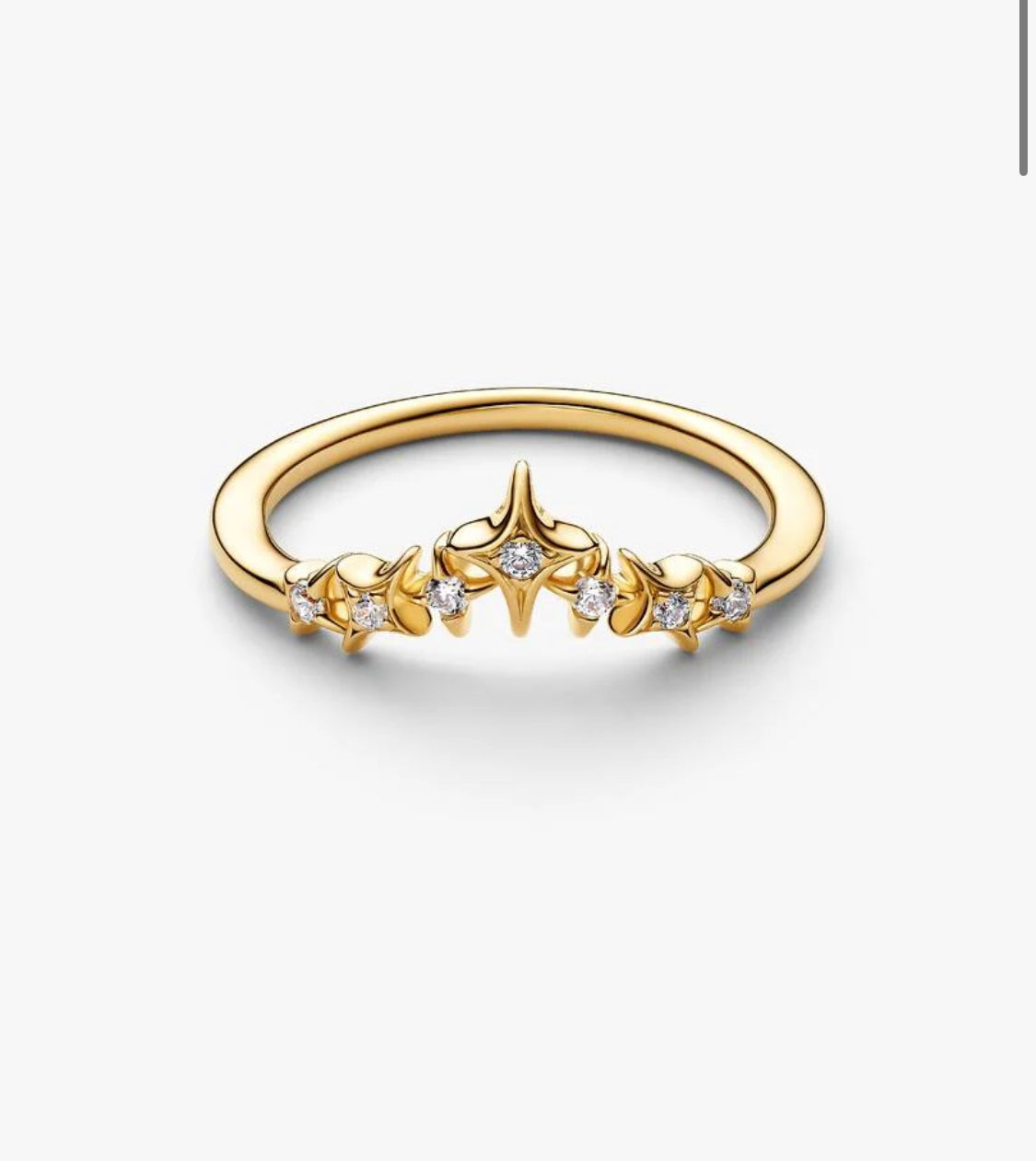 Anello Tiara con Stelle con Lega Metallica Rifinita in Oro Pandora 164946C01