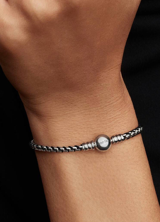 Bracciale Intreccio Tessuto Nero Pandora 593816C02