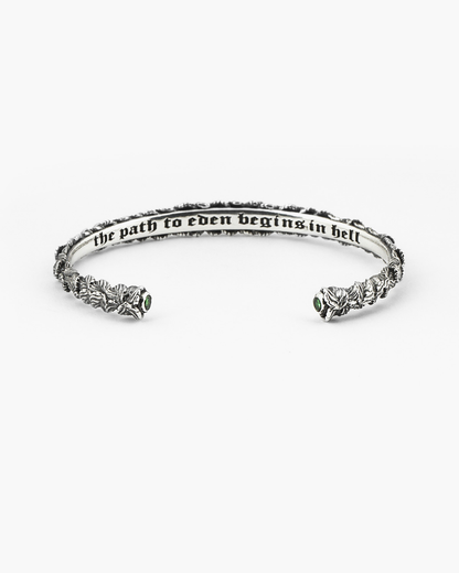 Bracciale Rigido Foglie con Brillante Verde Argento NOVE25 N25BRA00364