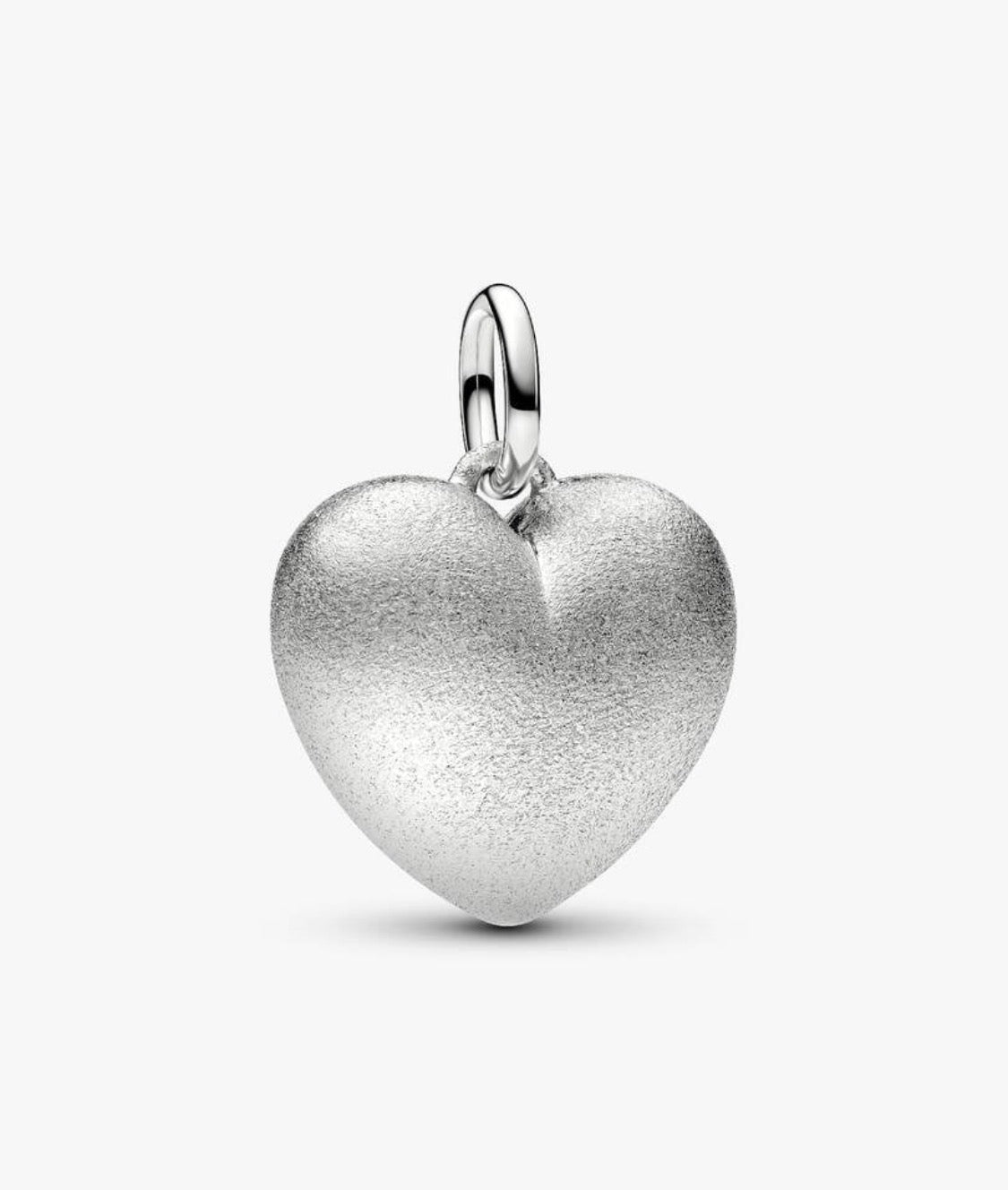 Charm Pendente Cuore Puffy Effetto Opaco con Finitura in Platino 734908C00
