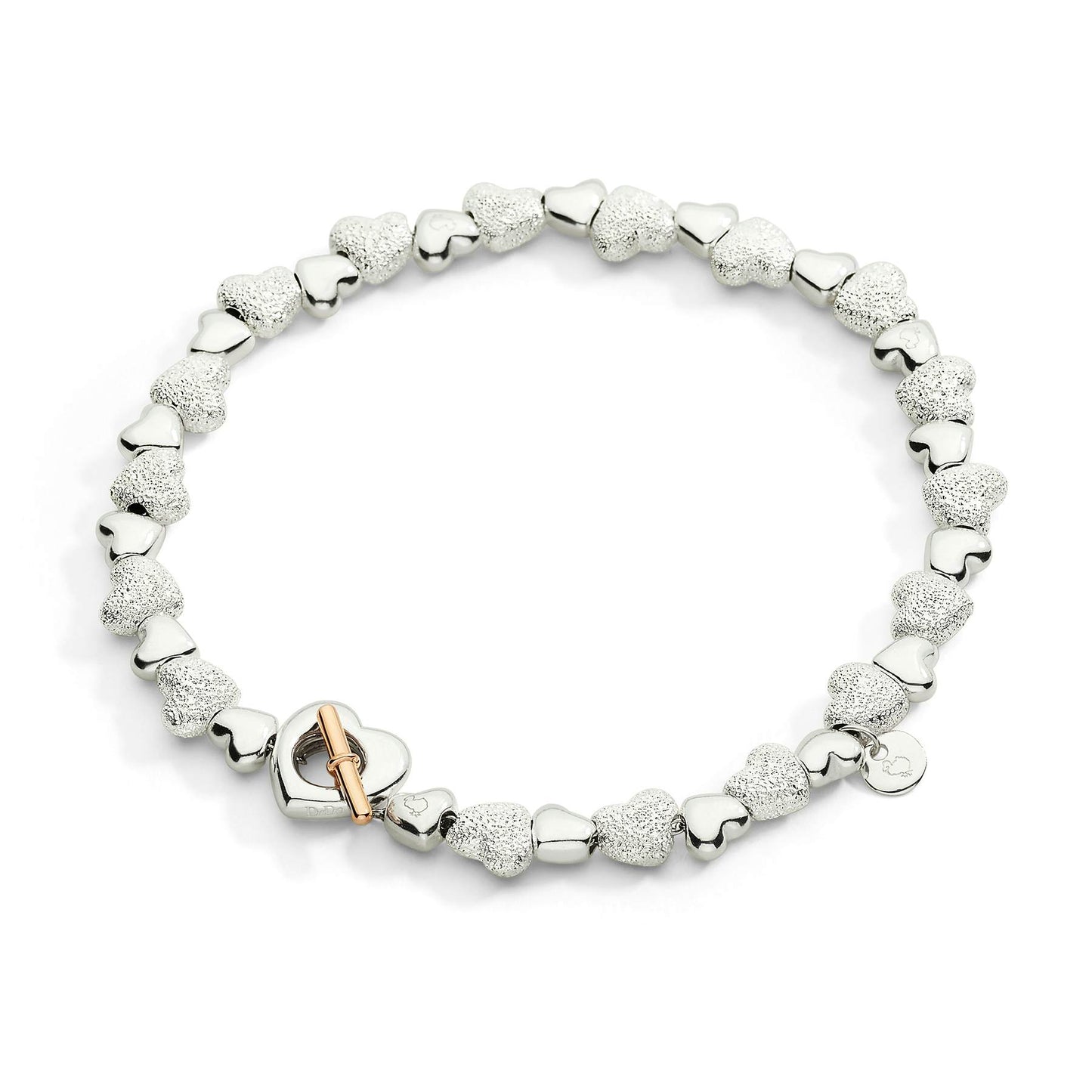 Bracciale Cuore con Componenti Effetto Diamantato Oro rosa 9k e Argento Dodo DBC6005-HEART-MIX9A