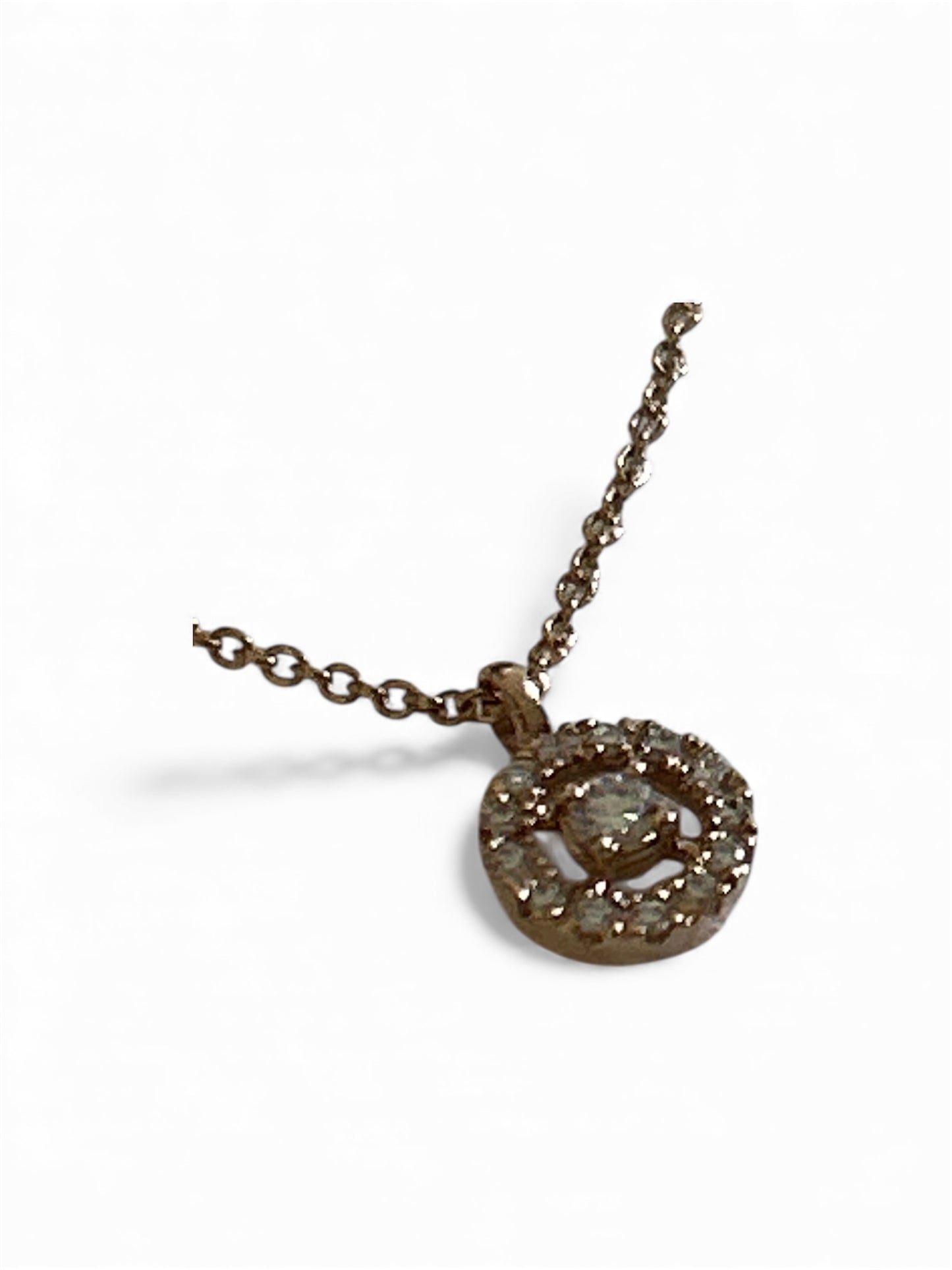 Girocollo Punto Luce Pavè Oro Rosa 18 Kt E Diamanti Crivelli 370-XN3821