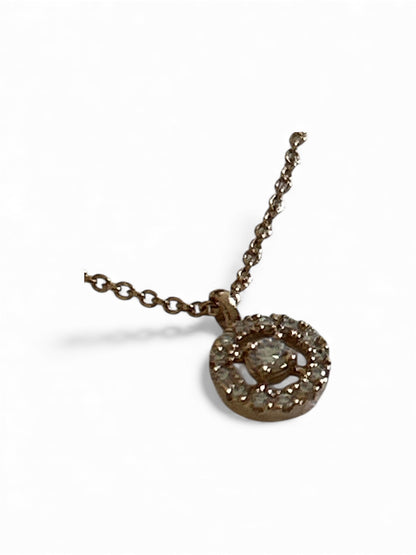 Girocollo Punto Luce Pavè Oro Rosa 18 Kt E Diamanti Crivelli 370-XN3821