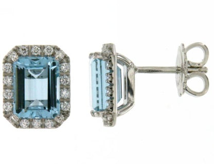 Orecchini con Acquamarina e Diamante in Oro Bianco Mirco Visconti LF360S/10ACE