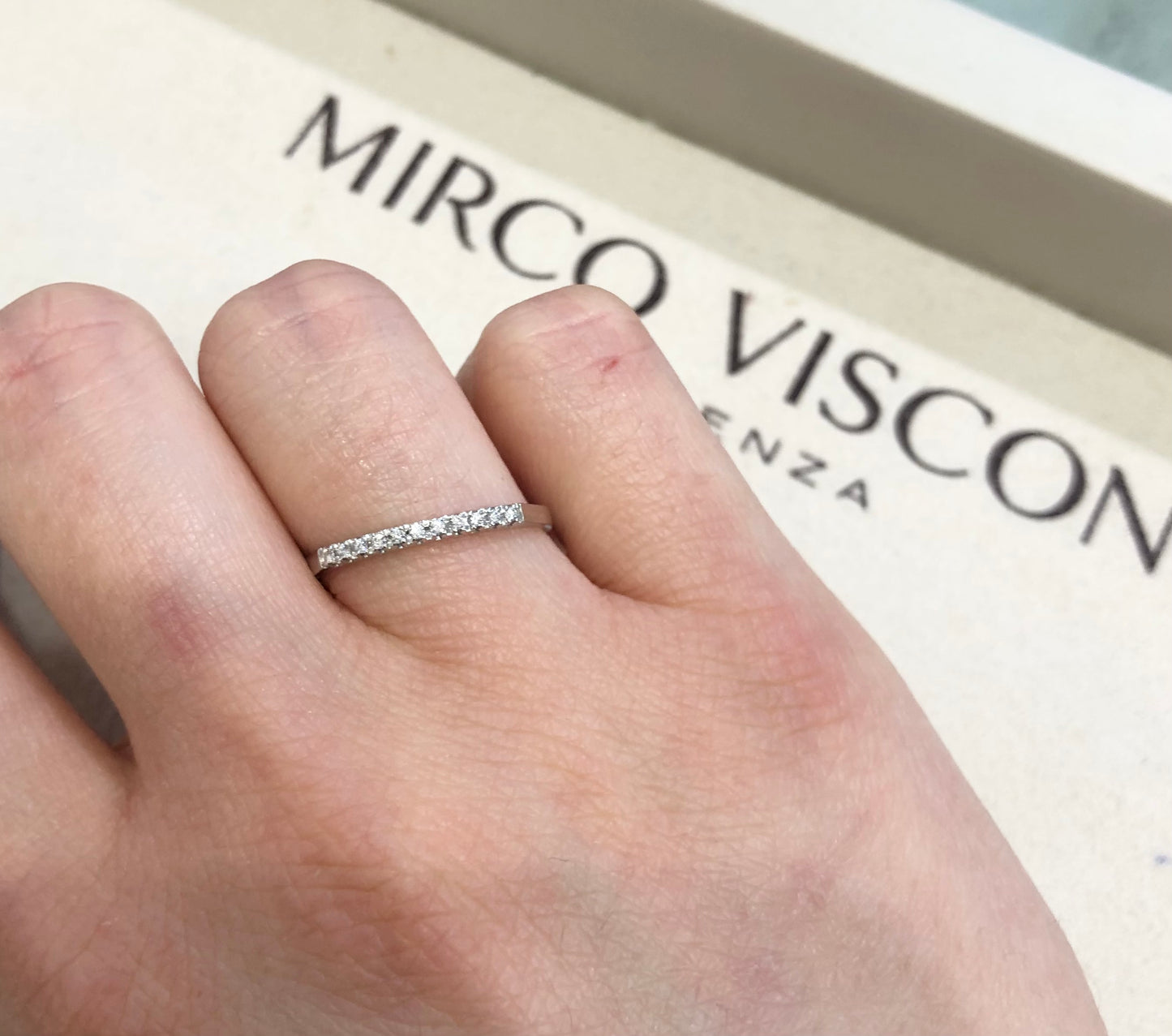 Anello Riviera con Diamante in Oro Bianco Mirco Visconti DS81/EK10