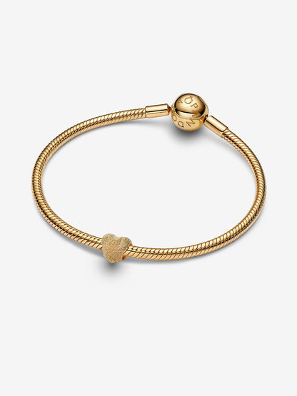 Mini Charm Cuore effetto diamantato Placcatura in Oro 14k Pandora 764000C00