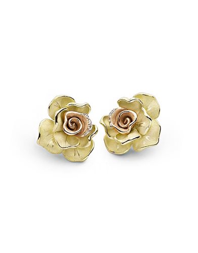 Flowers Gold and Diamond Earrings Annamaria Cammilli GOR0108R