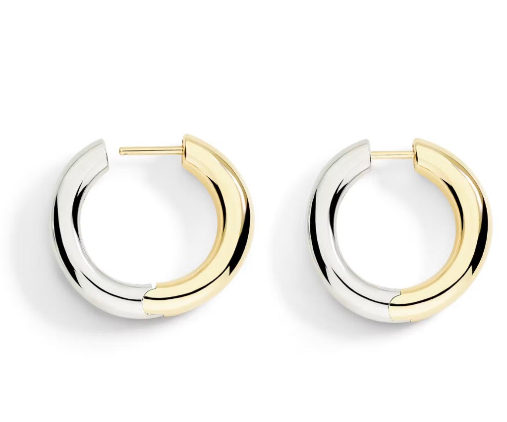 Orecchini Hoop Argento & Oro Giallo Dodo DOC6005-ESSEN-00A9G