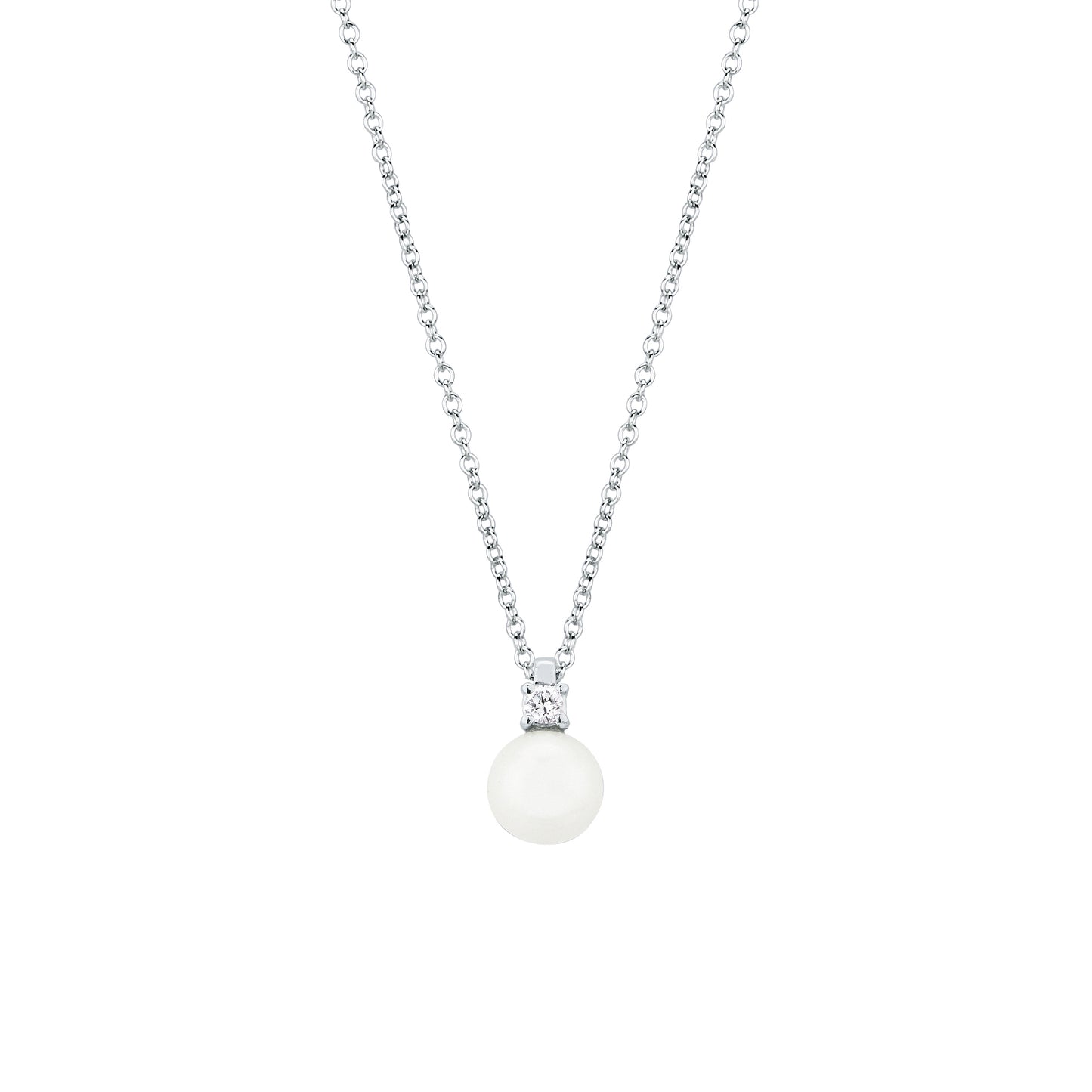 Girocollo Perla e Diamante Oro Bianco Mirco Visconti AB101/5