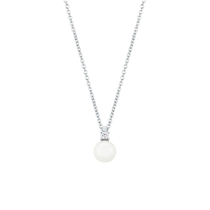 Girocollo Perla e Diamante Oro Bianco Mirco Visconti AB101/5