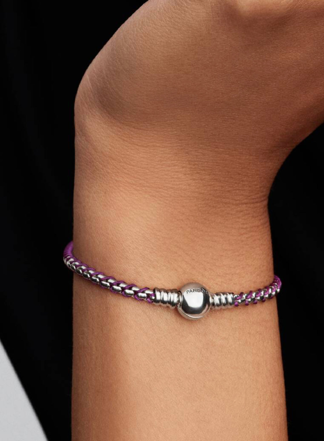 Bracciale Intreccio Tessuto Viola Pandora 593816C03