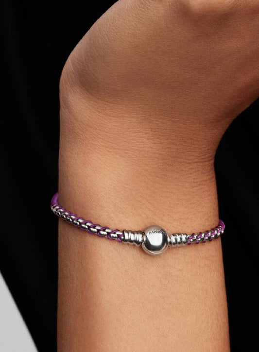 Bracciale Intreccio Tessuto Viola Pandora 593816C03