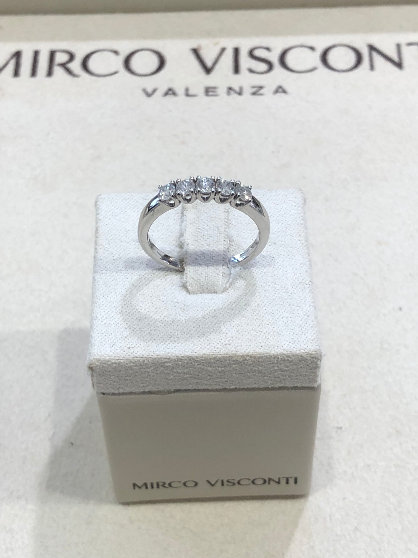 Anello Riviera con Diamante in Oro Bianco Mirco Visconti GM105/EC15
