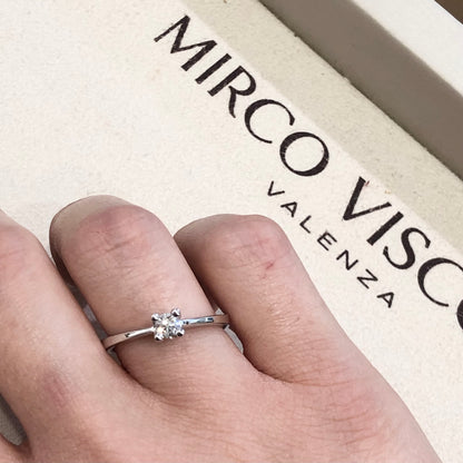 Anello Solitario con Diamante in Oro Bianco Mirco Visconti AL546/50