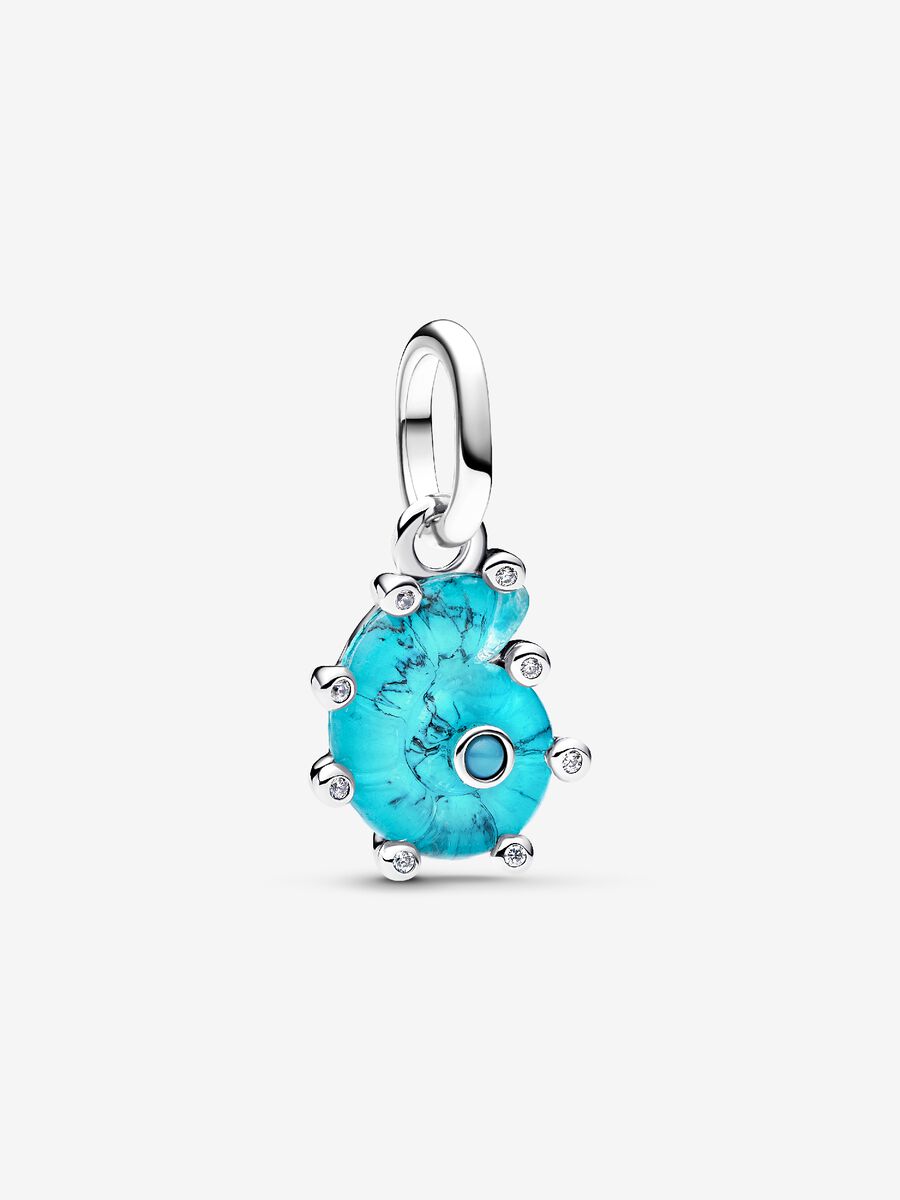 Charm Pendente Conchiglia Vetro di Murano Turchese Argento Sterling 925 Pandora 793900C01