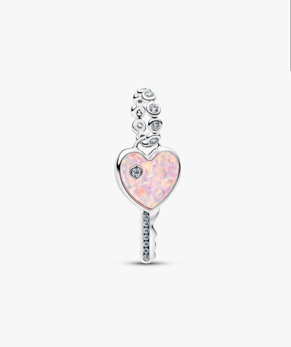 Charm Pendente Chiave a Cuore Opale Rosa Argento Sterling 925 Pandora 794427C01