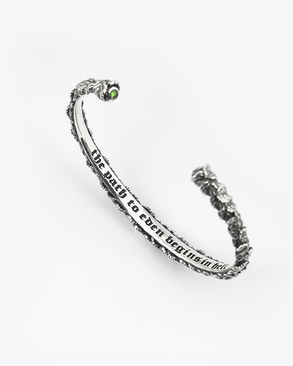 Bracciale Rigido Foglie con Brillante Verde Argento NOVE25 N25BRA00364