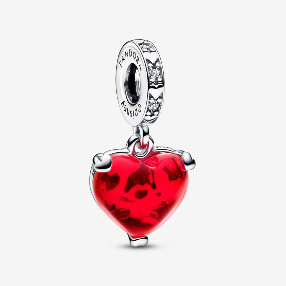 Disney, Mickey and Minnie, Pandora Heart Pendant in Murano Glass 792522C01