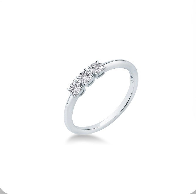 Anello Trilogy con Diamanti e Oro Bianco Mirco Visconti ABA1030