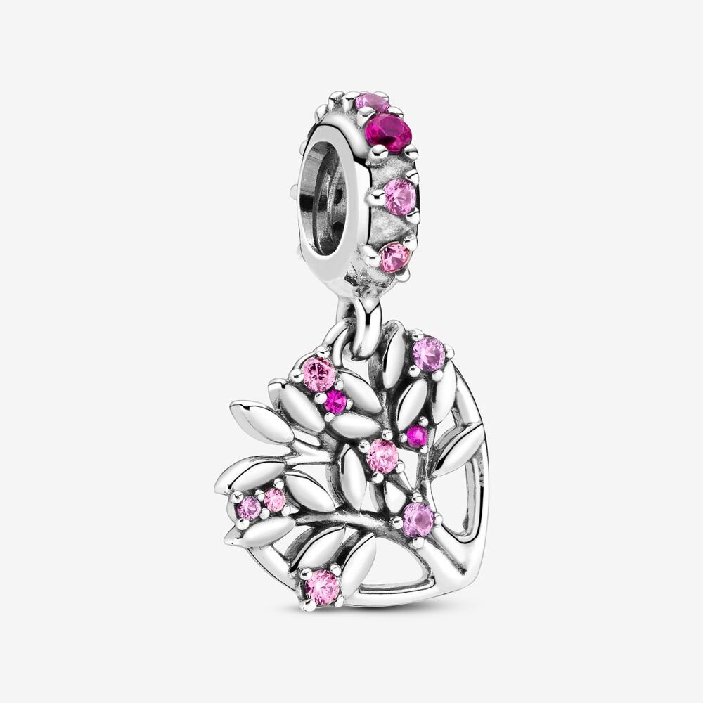 Pandora Family Tree Pink Heart Dangle Charm 799153C01