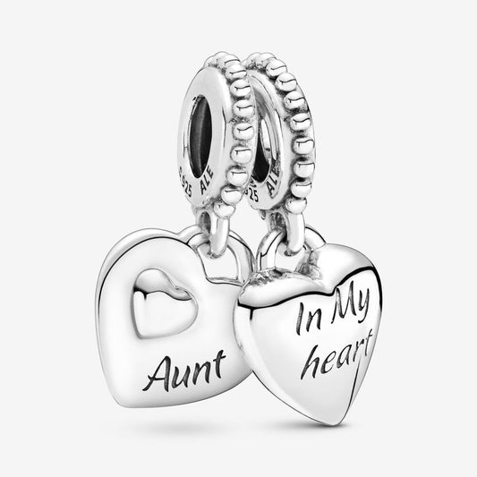 Pendant Charm With Two Hearts Aunt and Niece Pandora 799188C00