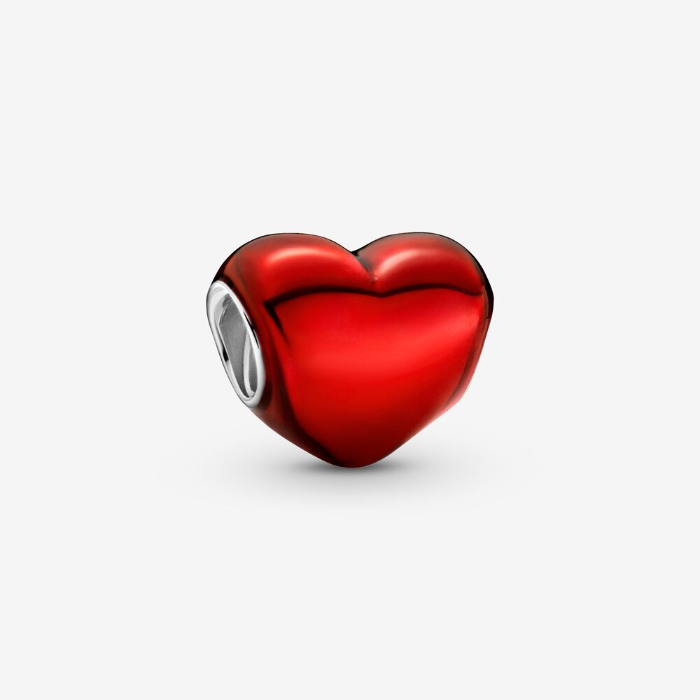 Charm Cuore rosso metallico Pandora 793337C02