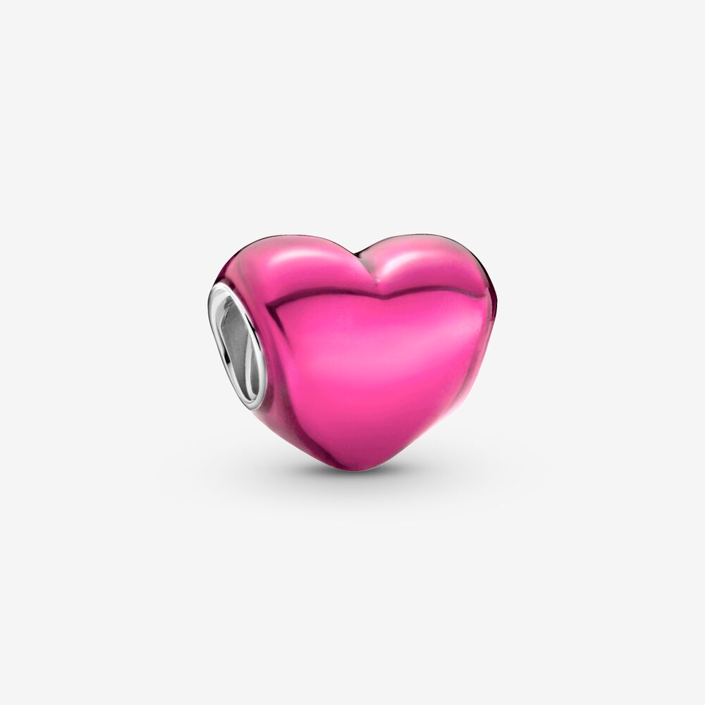 Pandora Pink Metallic Heart Charm 793337C03